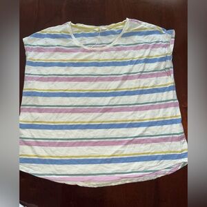 Boden pastel stripe tee shirt Knit top xl